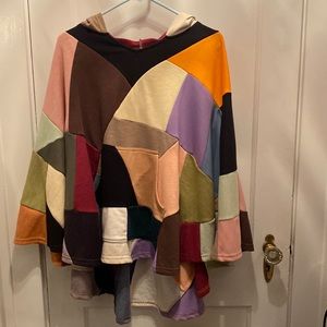 Yak and Yeti Brand patchwork hooded poncho